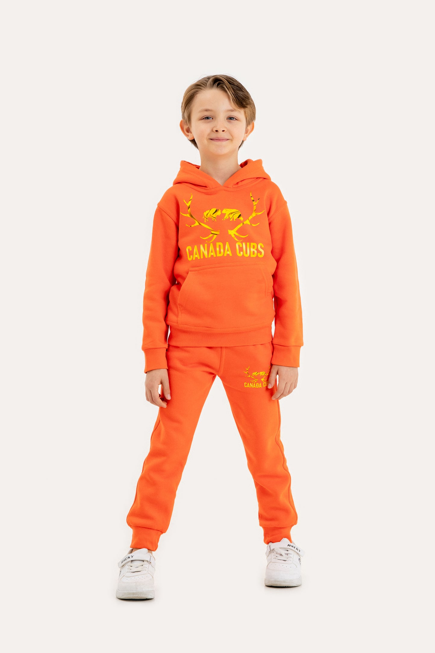 Fleece Hoodie Set - Orange