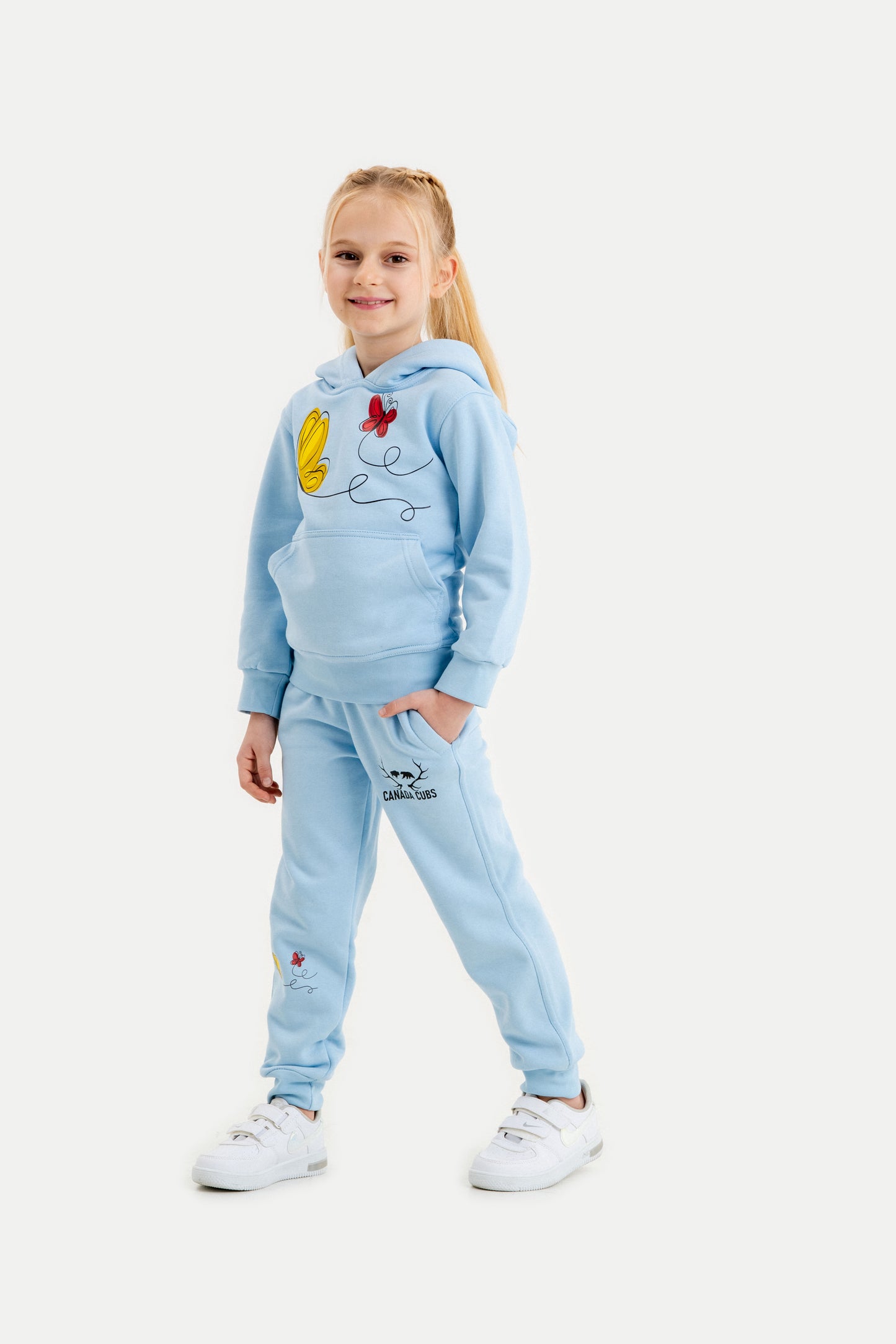 Fleece Hoodie Set - Sky Blue