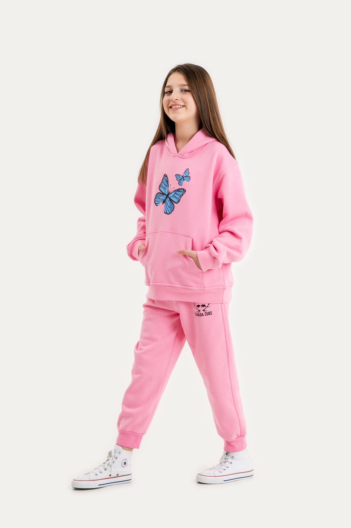 Fleece Hoodie Set - Pink