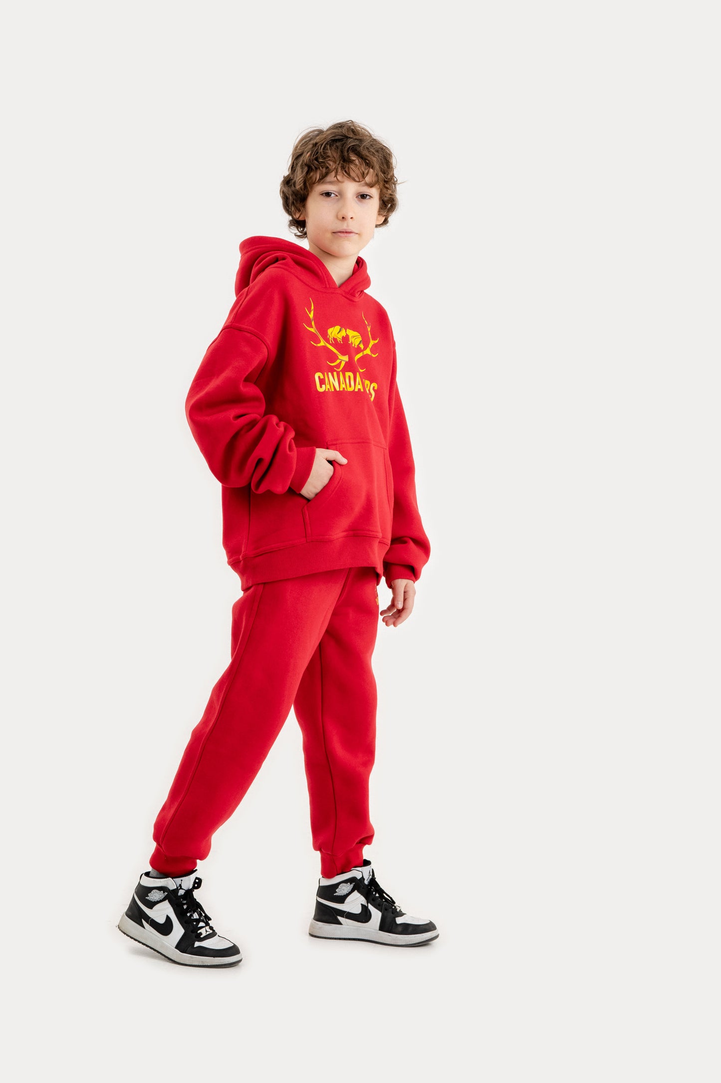 Fleece Hoodie Set - Red