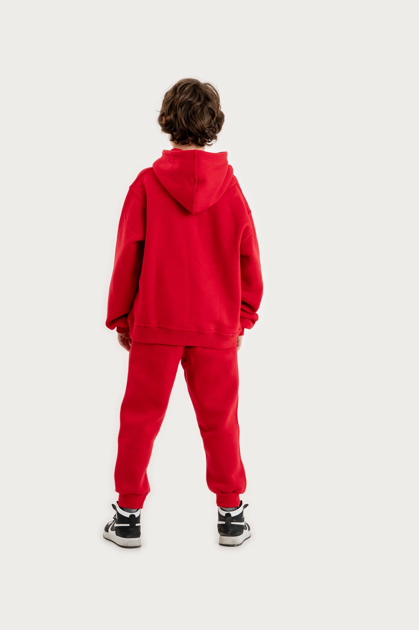 Fleece Hoodie Set - Red