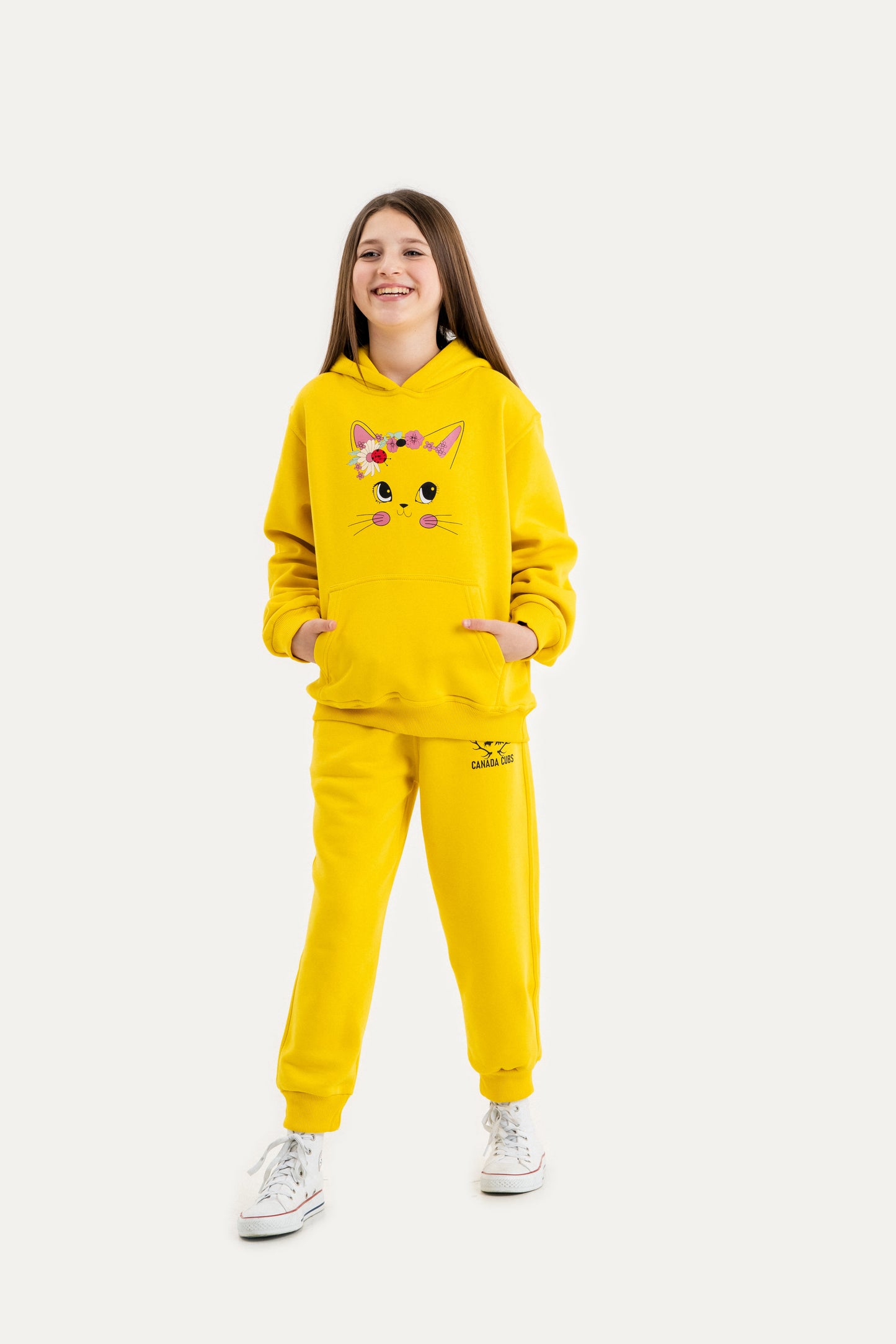 Fleece Hoodie Set - Yellow