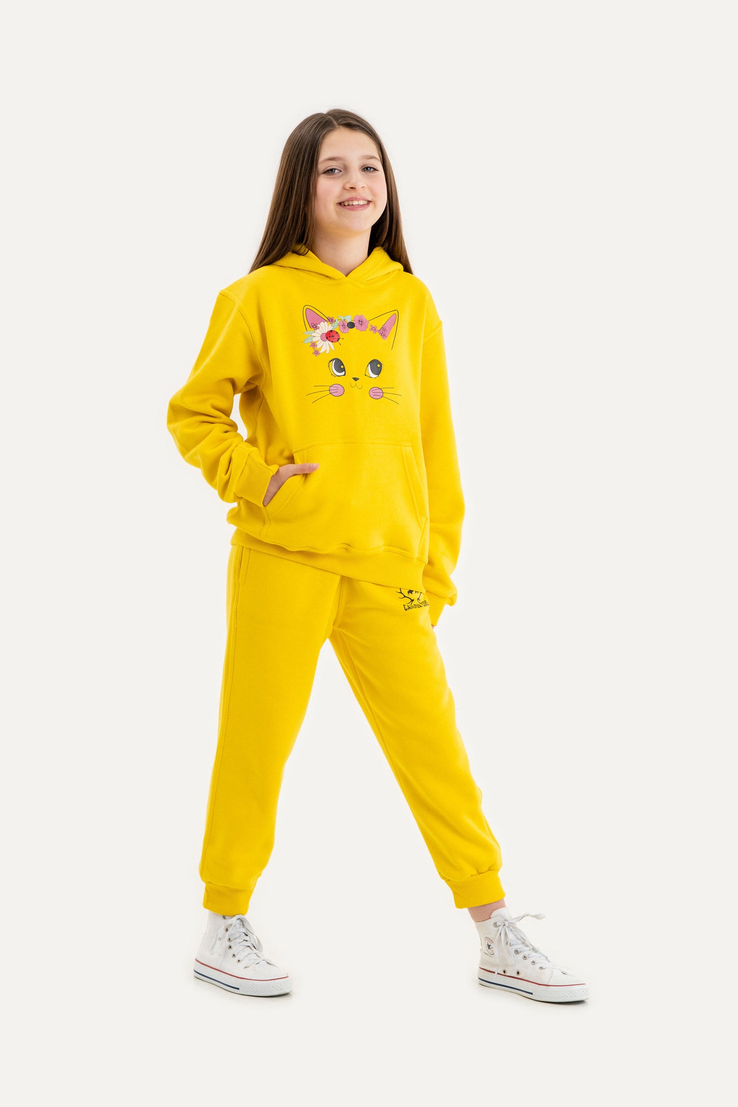 Fleece Hoodie Set - Yellow