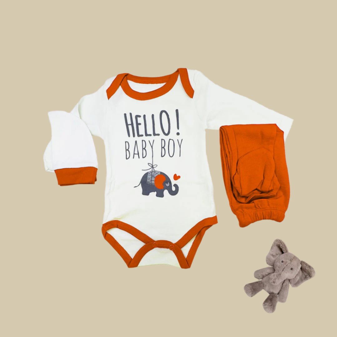 Newborn Infant Romper Set - Mini Elephant