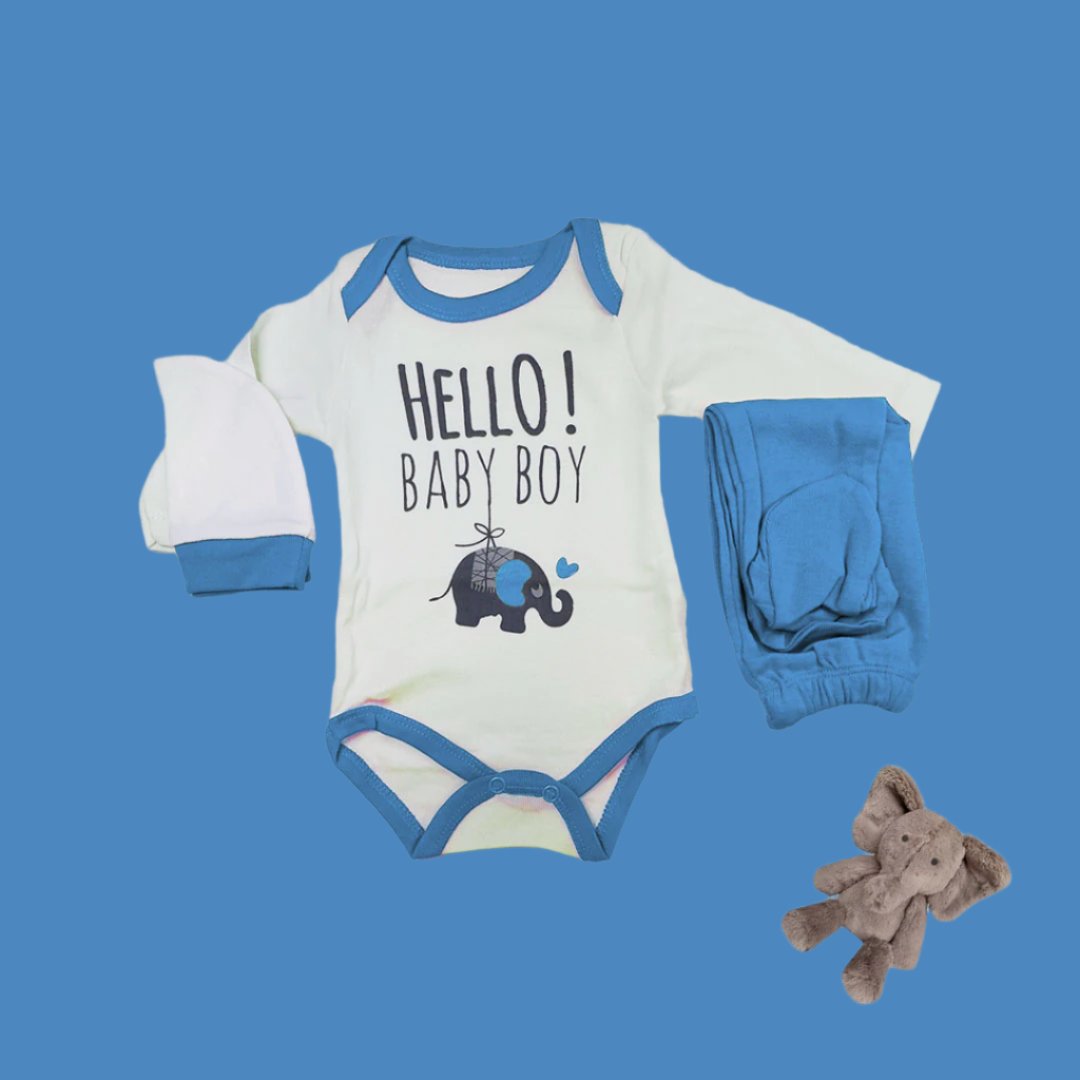 Newborn Infant Romper Set - Mini Elephant