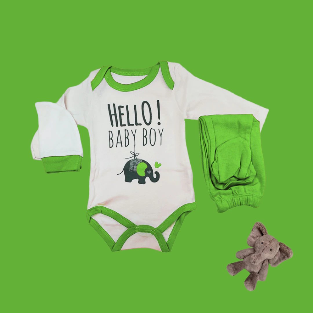 Newborn Infant Romper Set - Mini Elephant